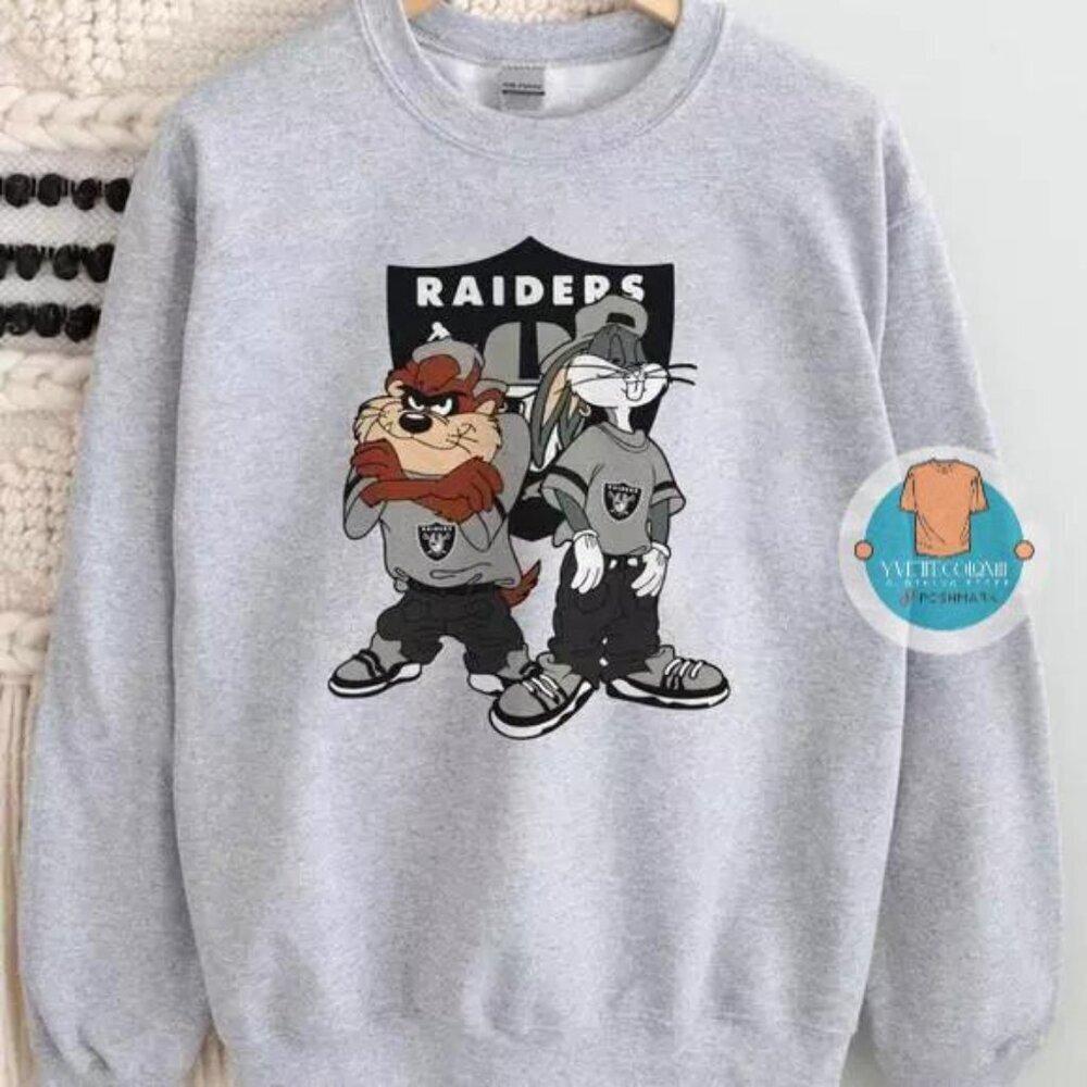 Las Vegas Raiders 1992 Looney Tunes Bugs Taz Sweatshirt